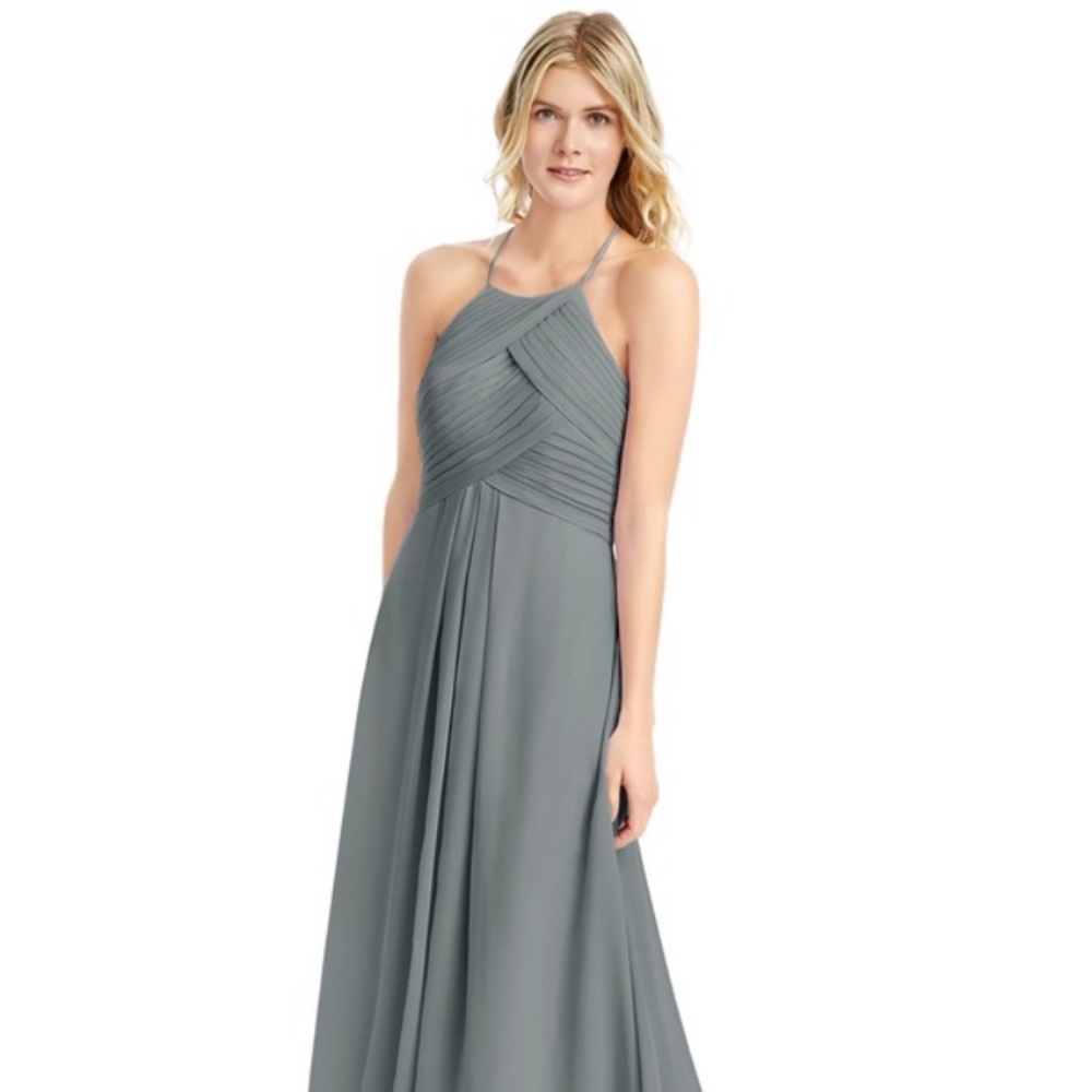Azazie Ginger Dress - Brand New. Steel Grey. 14